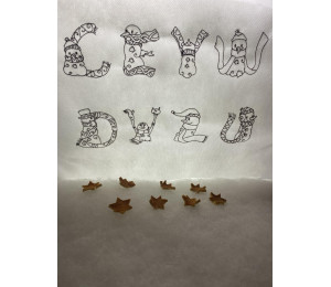 Stickdatei - Schneemann Alphabet Buchstabe U